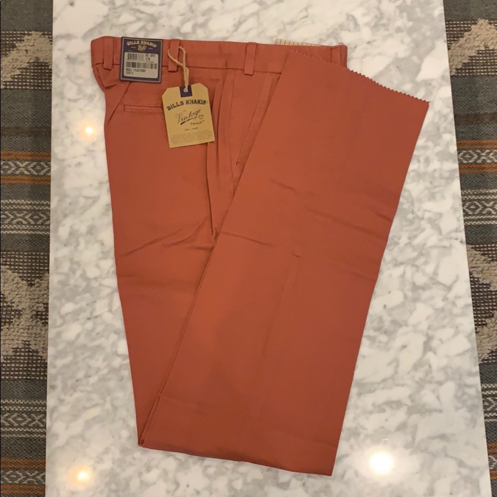 NWT Bill’s Khakis Trim Fit Chinos, Nantucket Red